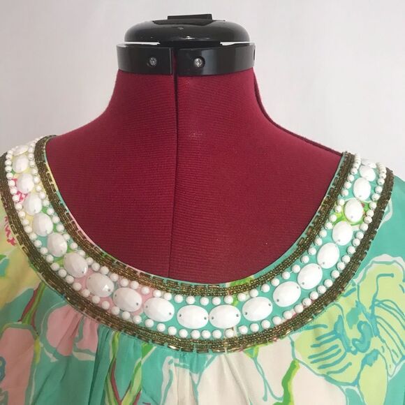 Lilly Pulitzer Madly Glamorous Harper Beaded Shift Dress 100% Silk Women Size 6 - Picture 10 of 15